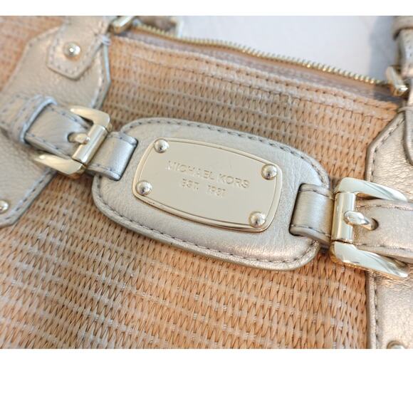 Michael Kors Gansevoort Cognac Leather Satchel Tote Summer Bag - Picture 5 of 10